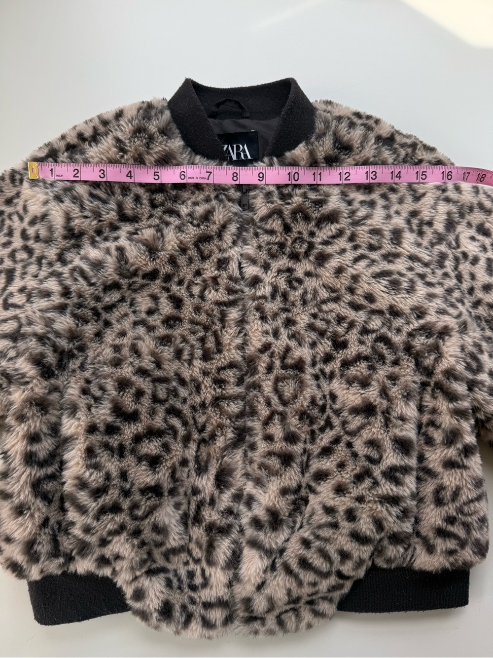 Zara Kids Leopard Faux Fur Bomber Jacket 9-10Y - Picture 6 of 10